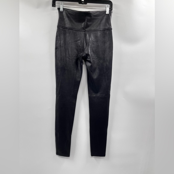 Spanx Leggings Womens M Faux Leather Black Skinny Mid-Rise - Picture 5 of 9